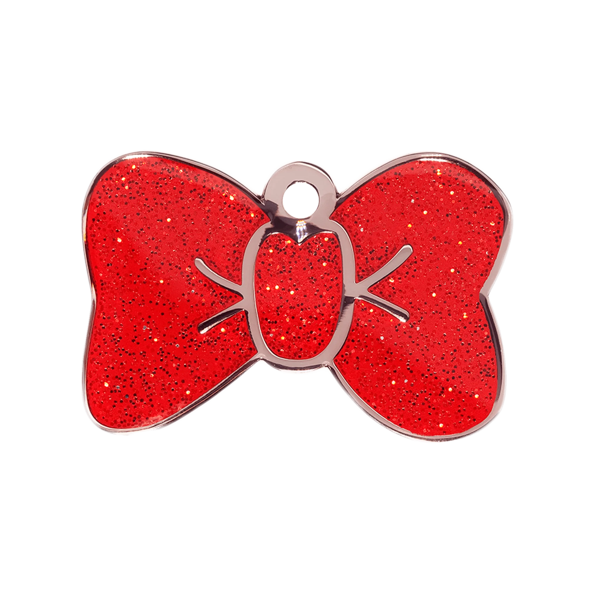 Red Sparkle Small Bow Tie Pet ID Tag