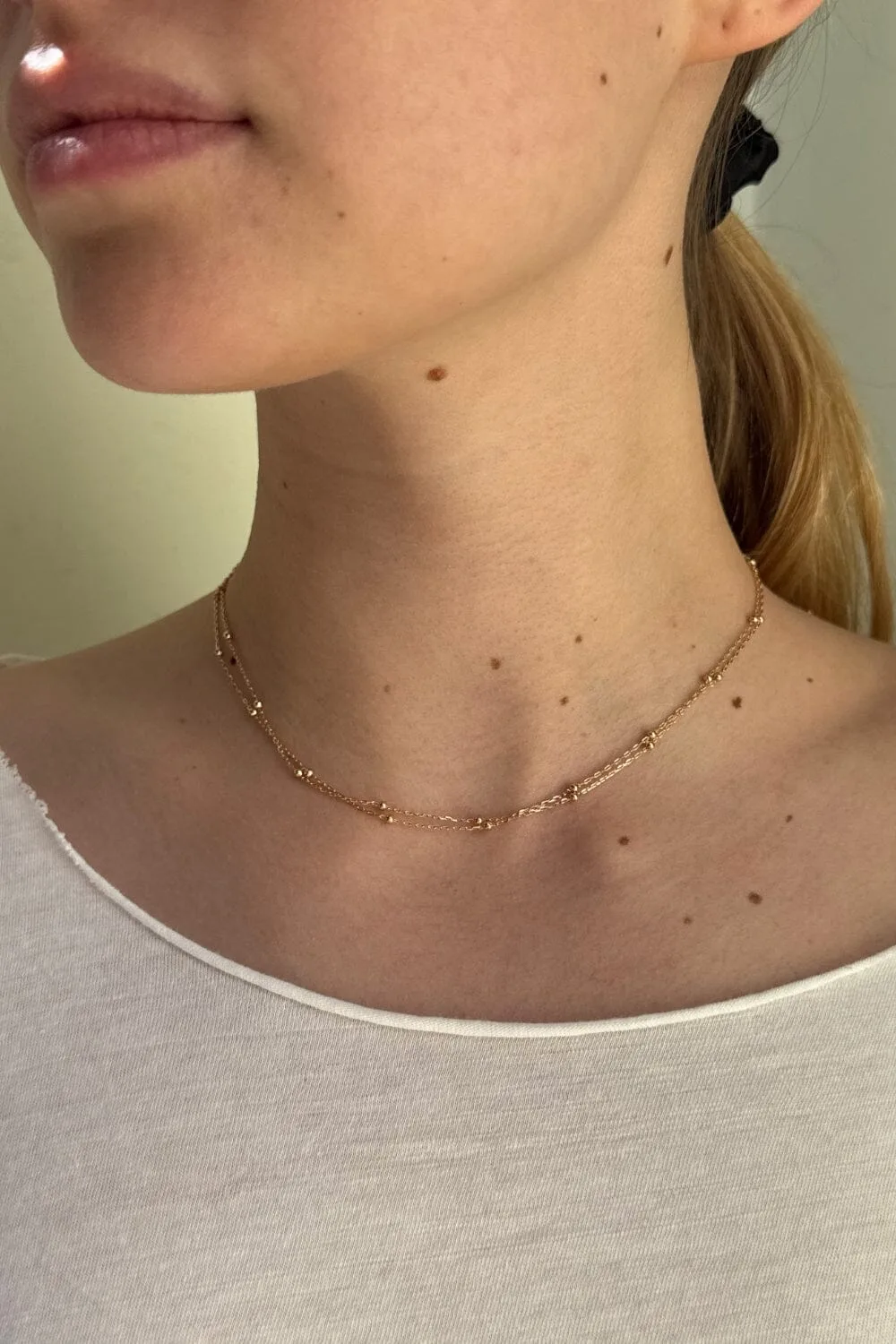 Double Chain Bead Necklace