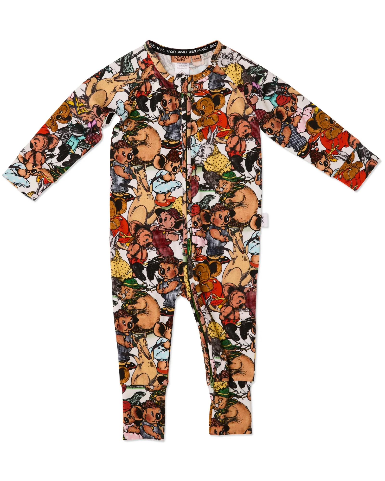 Kip&Co x Blinky Bill Blinky And Friends Organic Long Sleeve Zip Romper