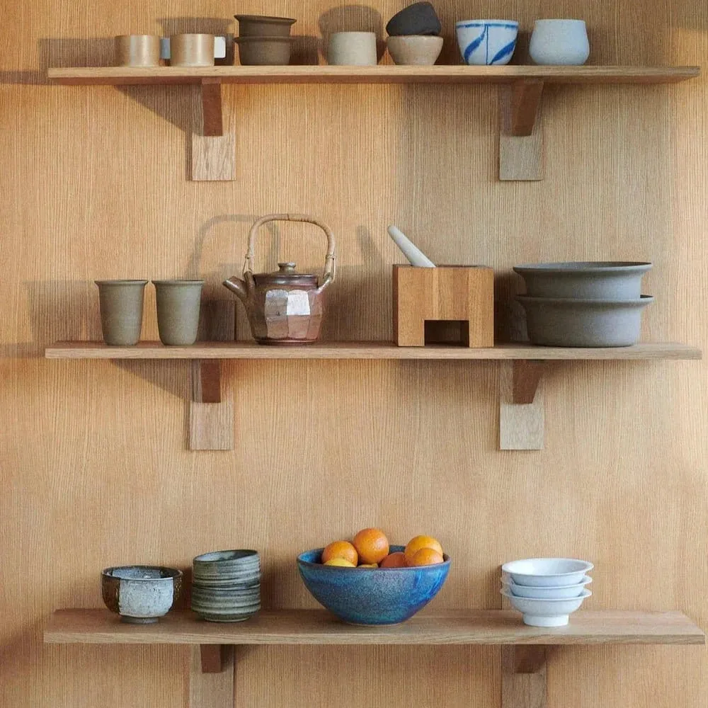 FDB Møbler Sorø Solid Oak Wall Shelf — Single, Wide