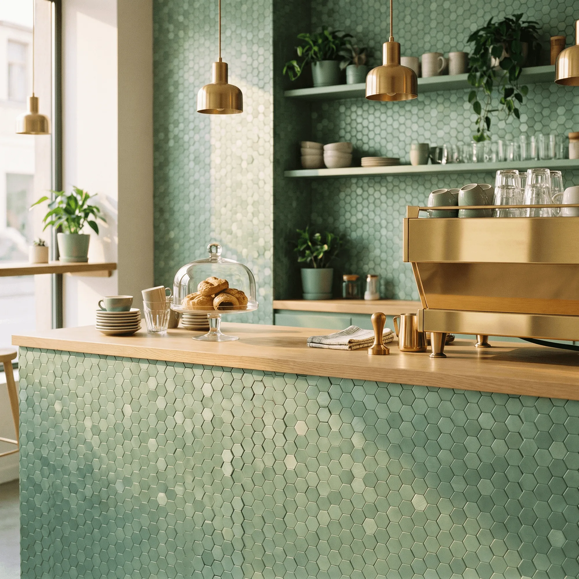 Peel and Stick Backsplash | Mini Hexagon 3D Pastel Green | 11.73×12.09"
