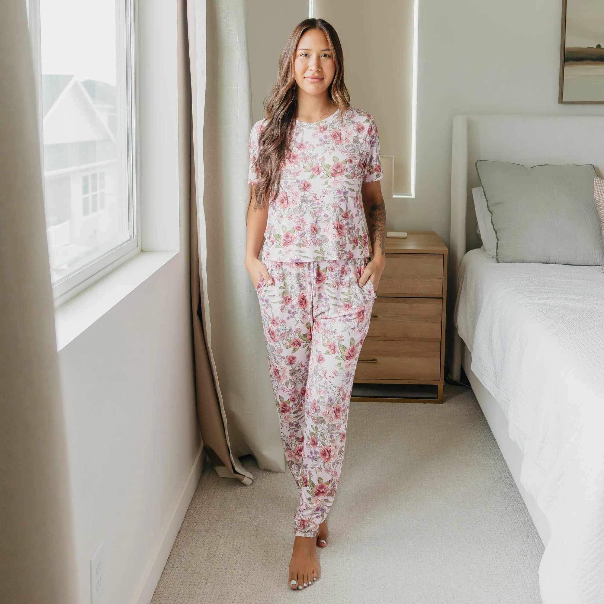 Pijama de manga corta de bambú para mujer - Débora