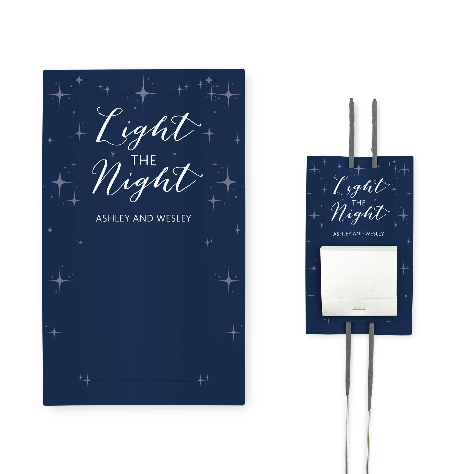 Personalized Wedding Sparkler Tags for Matchbooks - Light the Night - Pack of 10