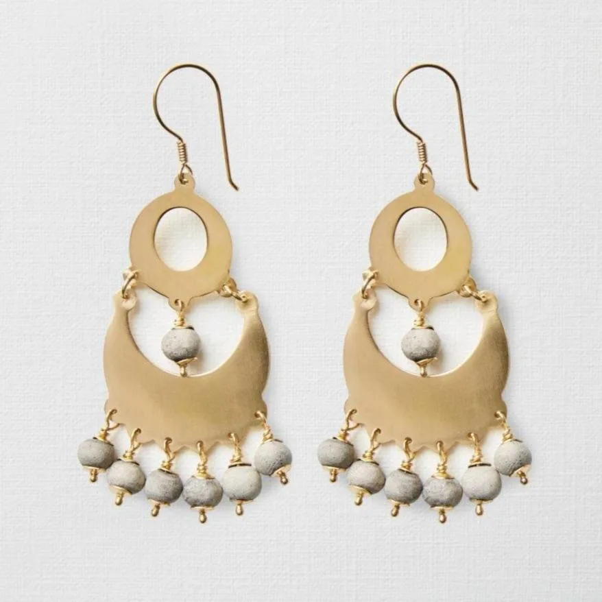 Shaka Mini Clay Bead Earrings — Handmade African Clay Bead Earrings