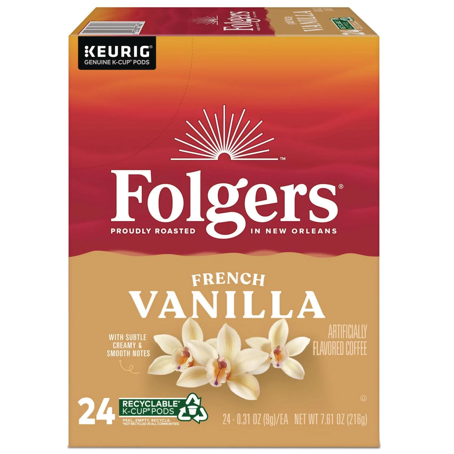 Folgers Gourmet Selections Vanilla Biscotti Coffee K-Cups,pack of three