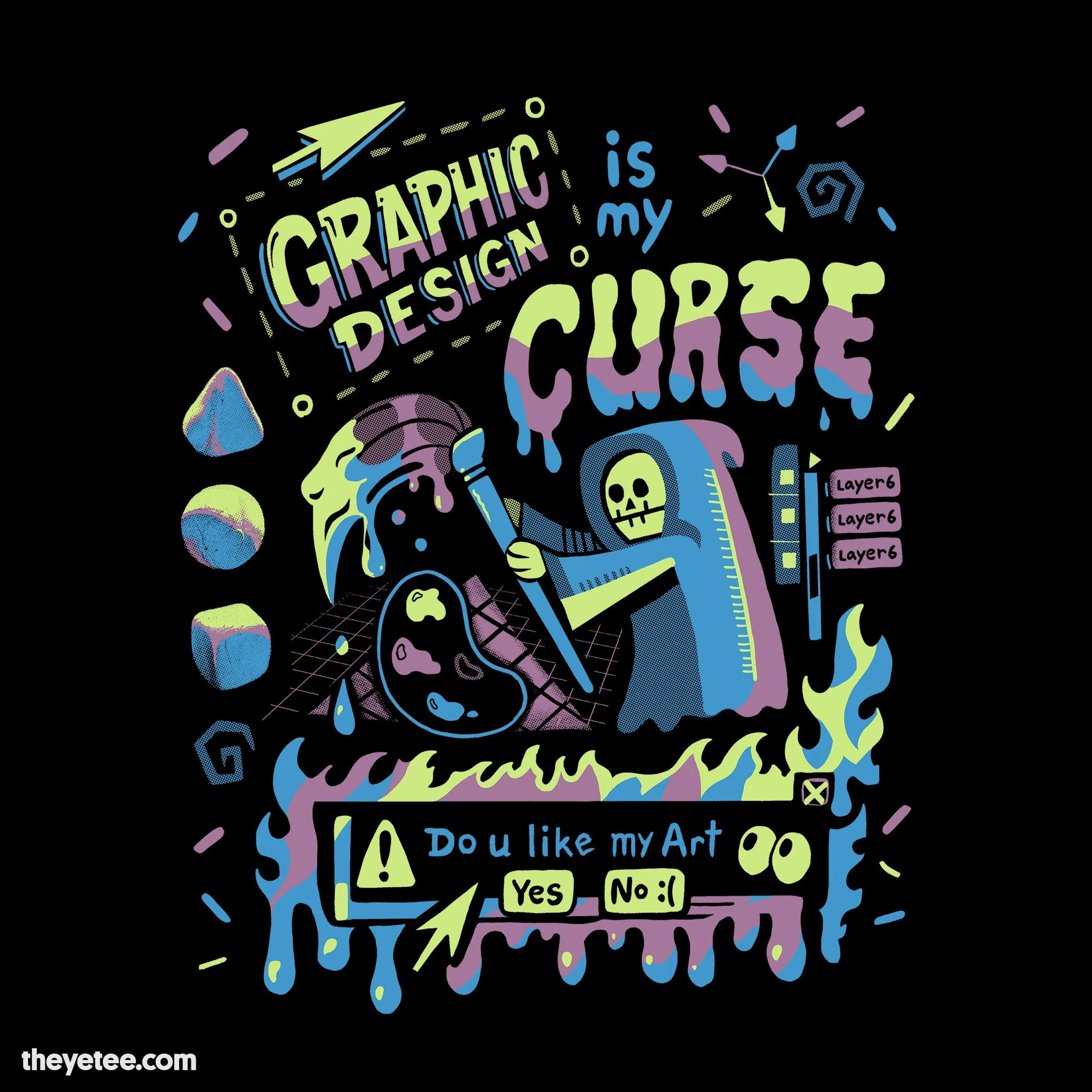 Graphic Design is My Curse Tee: A Closer Look