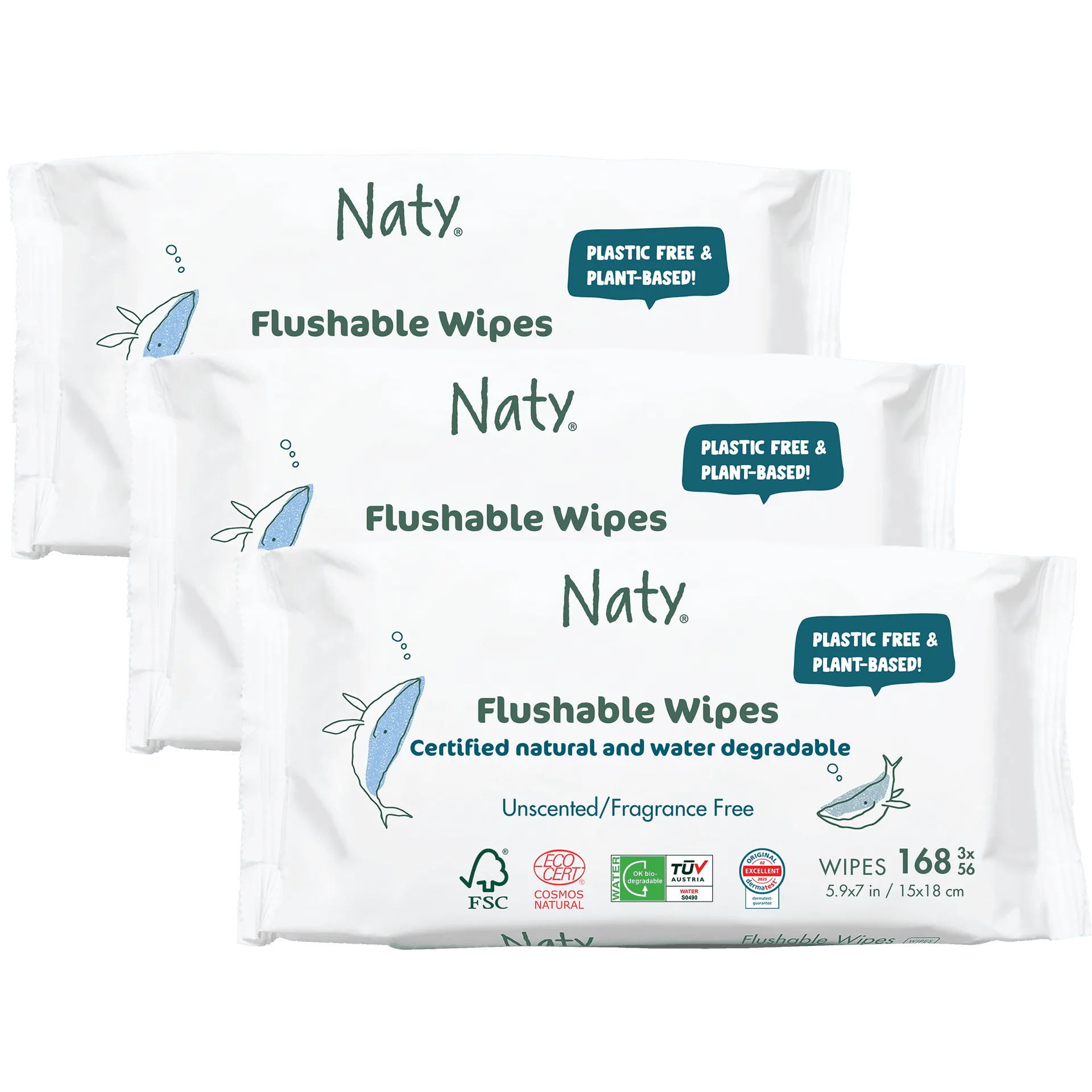 Flushable Wet Wipes - Made by natural and renewable material