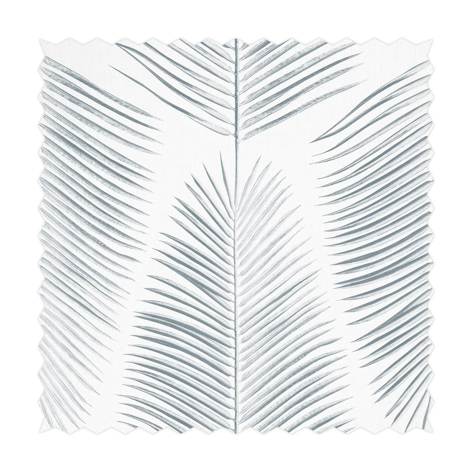Blue Palm Leaves Design Printed Fabric
