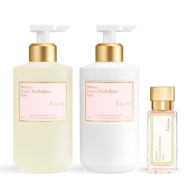 À la rose Scented hand & body cleansing gel, Scented body lotion and Eau de parfum Trio null
