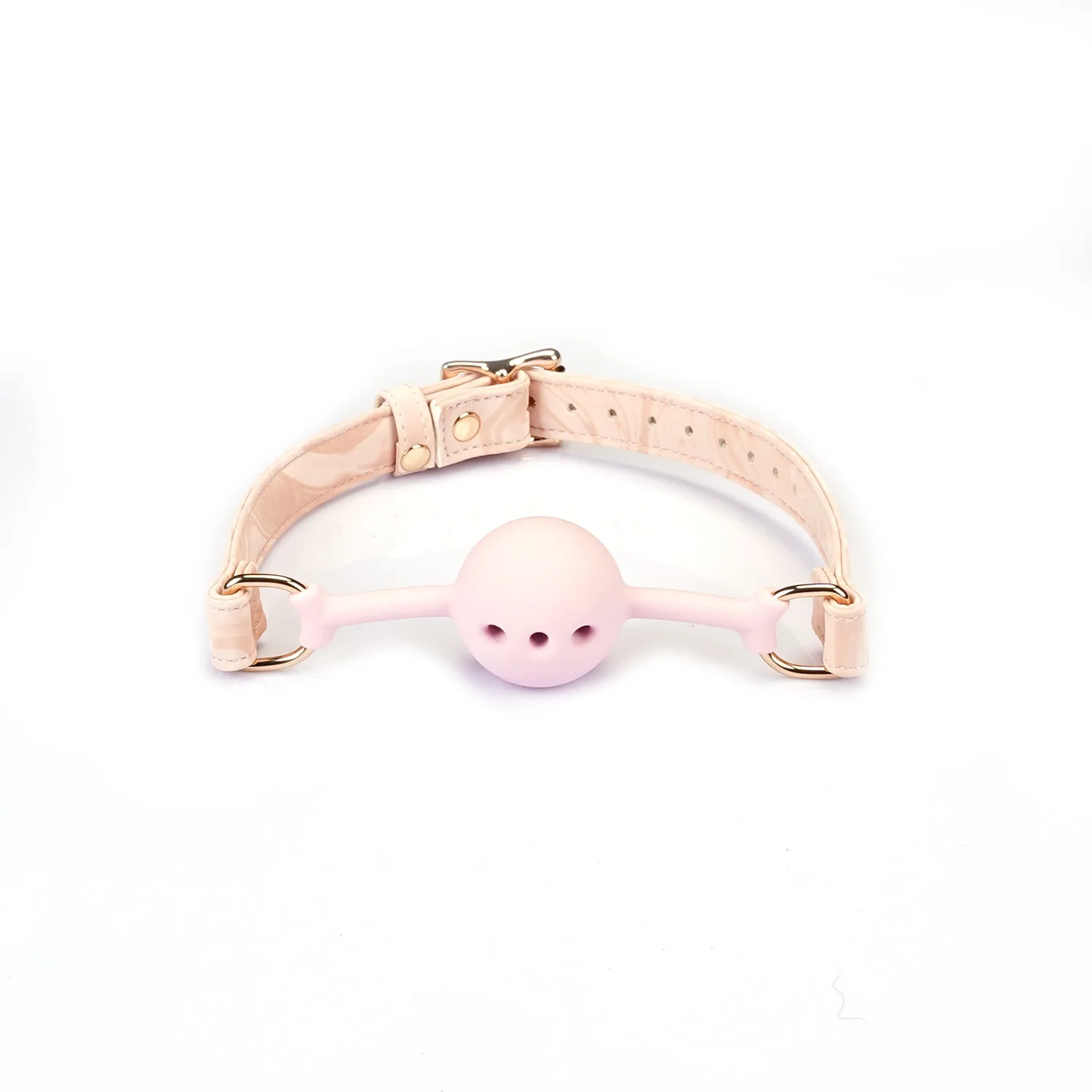 Boudoir Amor: Pink Silicone Ball Gag (1.7 inch diameter) with Pink Leather Straps