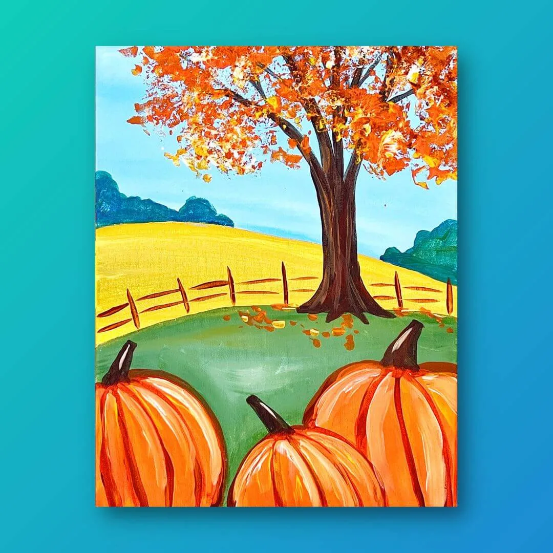 Parche de calabazas del campo