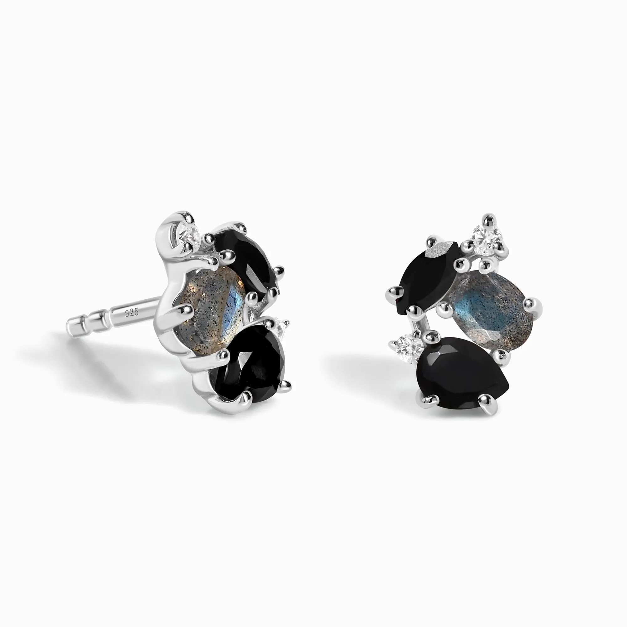 Pendientes Orion de oro rosa: obsidiana negra vs. topacio rosa
