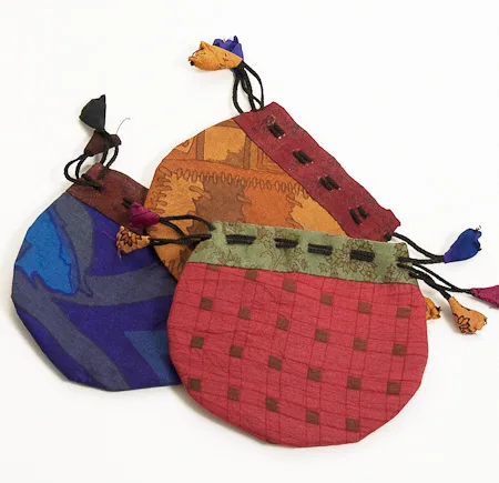 Silk Sari Bags - 5" w x 4 1/2" h