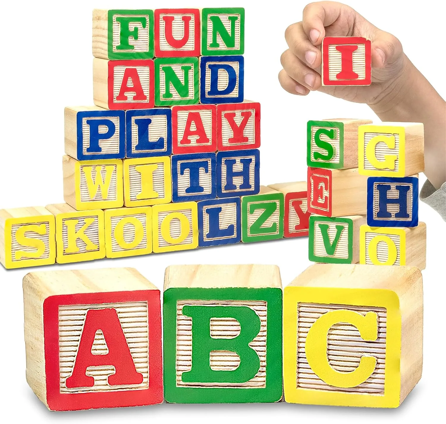 Wooden Alphabet Letter Blocks: Learning Ideas for Toddlers