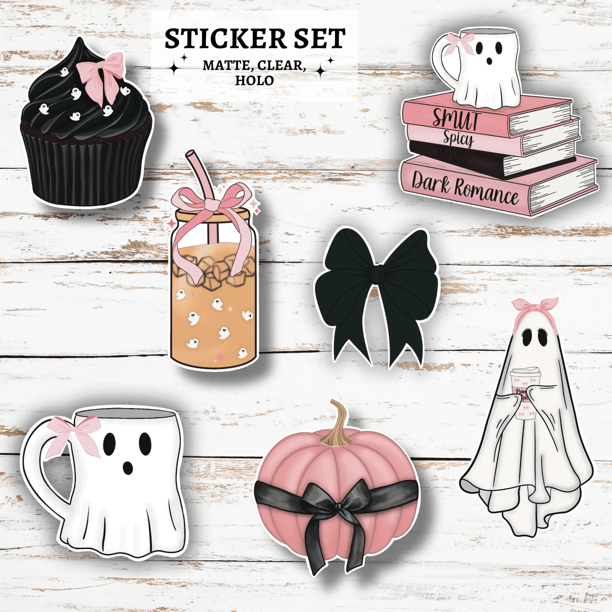 Utilisations des stickers Coquette Bookish Halloween pour carnets