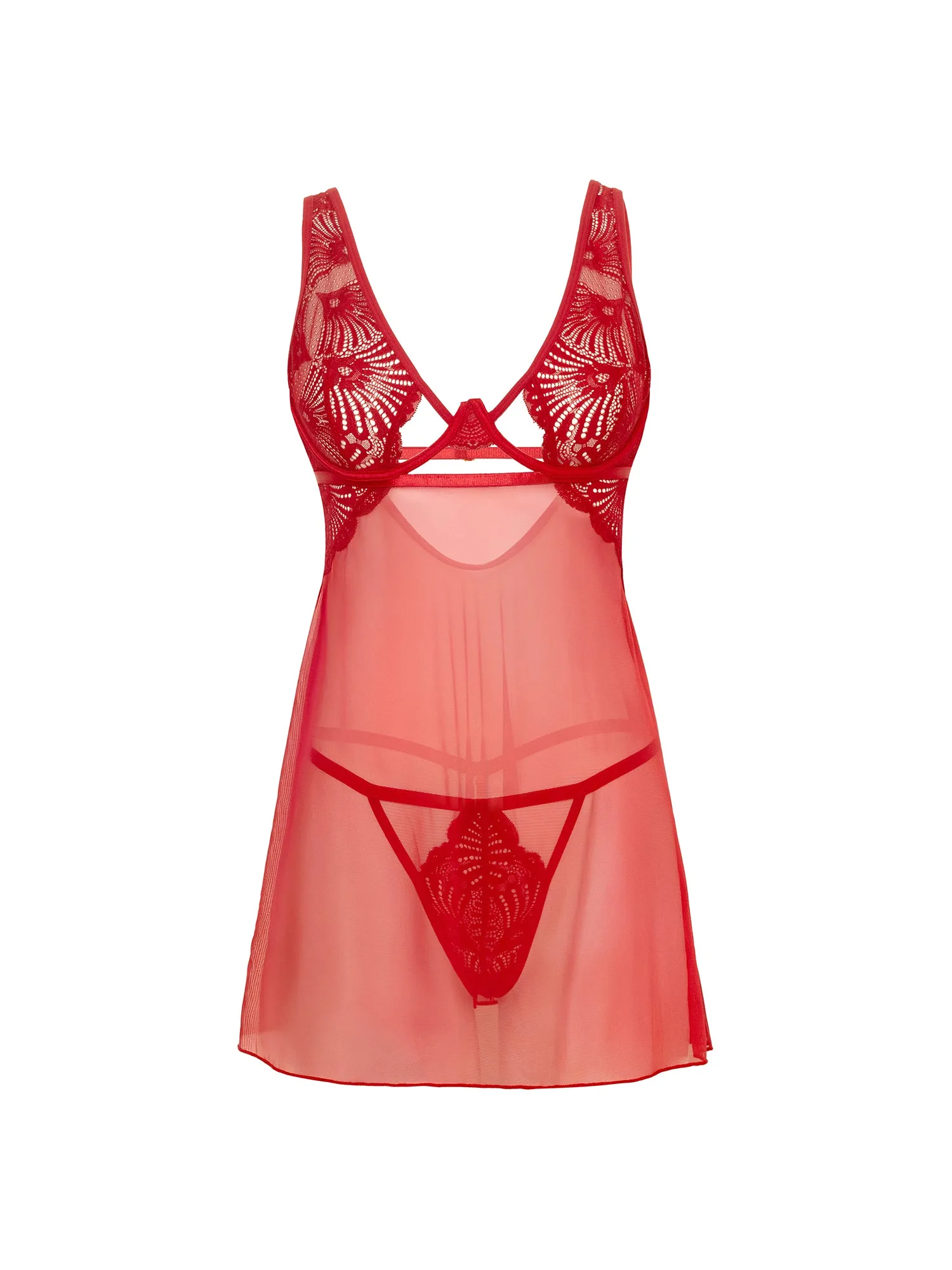 Tiana Sheer Underwire Babydoll Set