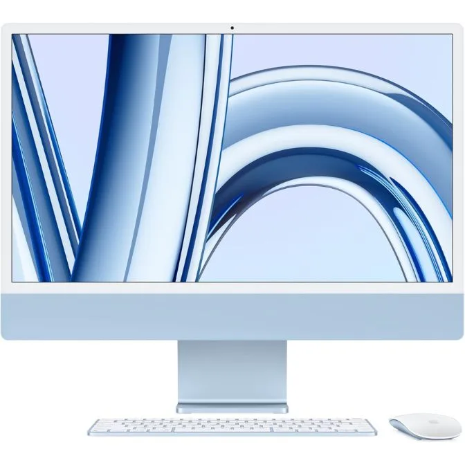 Apple 2023 iMac All-in-One Desktop Computer with M3 chip: 8-core CPU, 10-core GPU, 24-inch Retina Display, 8GB Unified Memory, 256GB SSD Storage, Matching Accessories. Works with iPhone/iPad; Blue