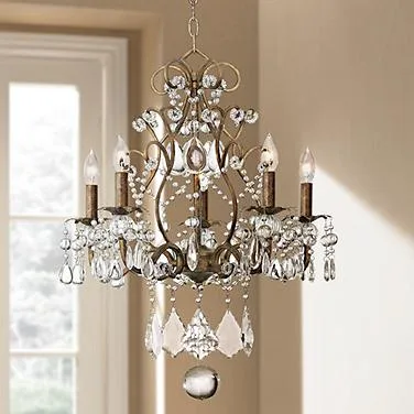 Possini Euro Mckenzie 14 Inch Warm Brass Glass 2 Light Ceiling Light: Review