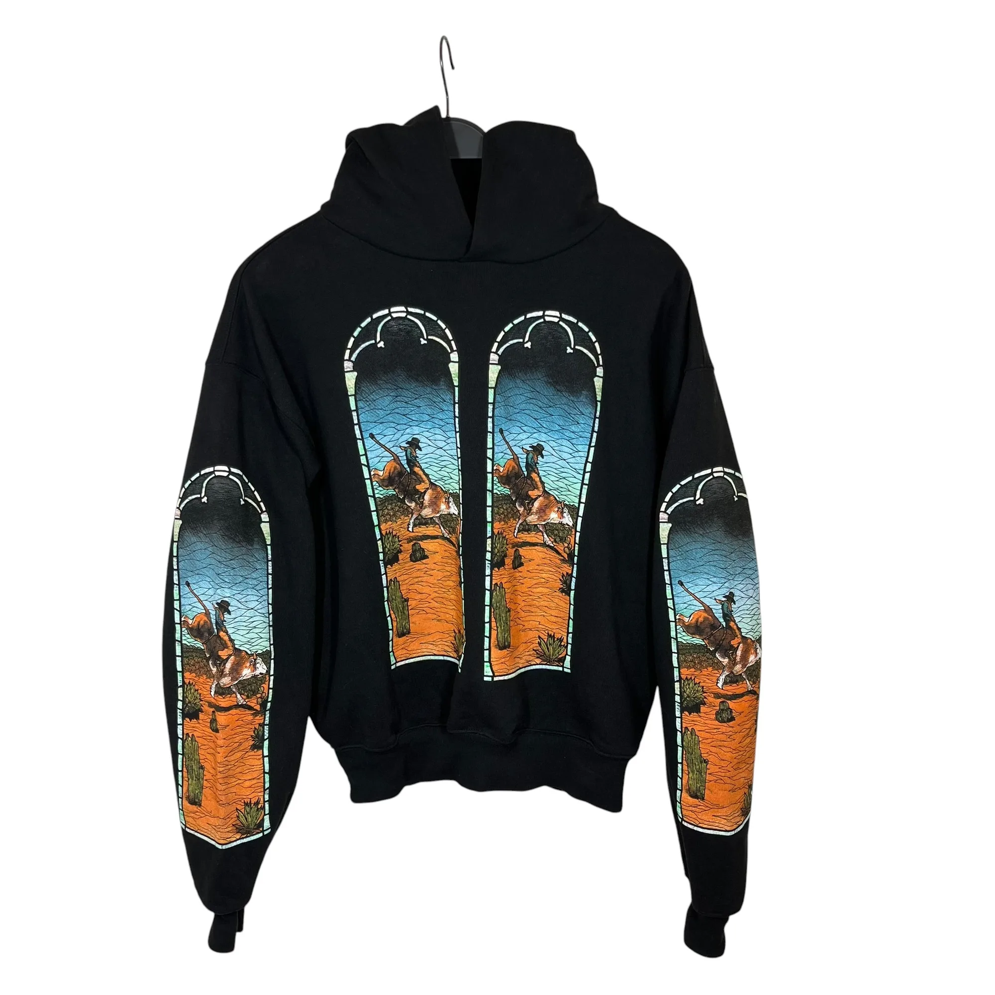 WHO DECIDES WAR/Hoodie/L/Cotton/BLK/cowboy church