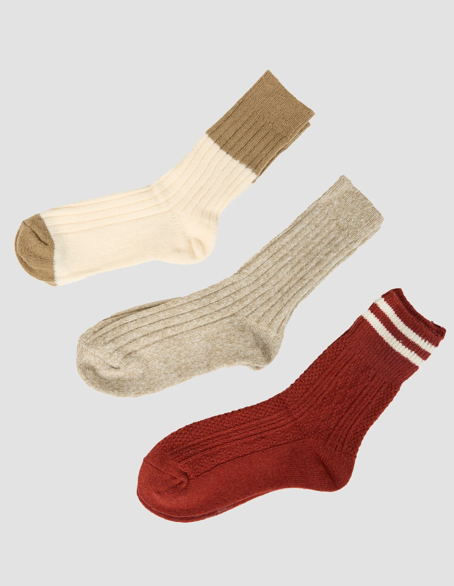 Aae Cabin Knit Sock 3 Pack Multicoloured