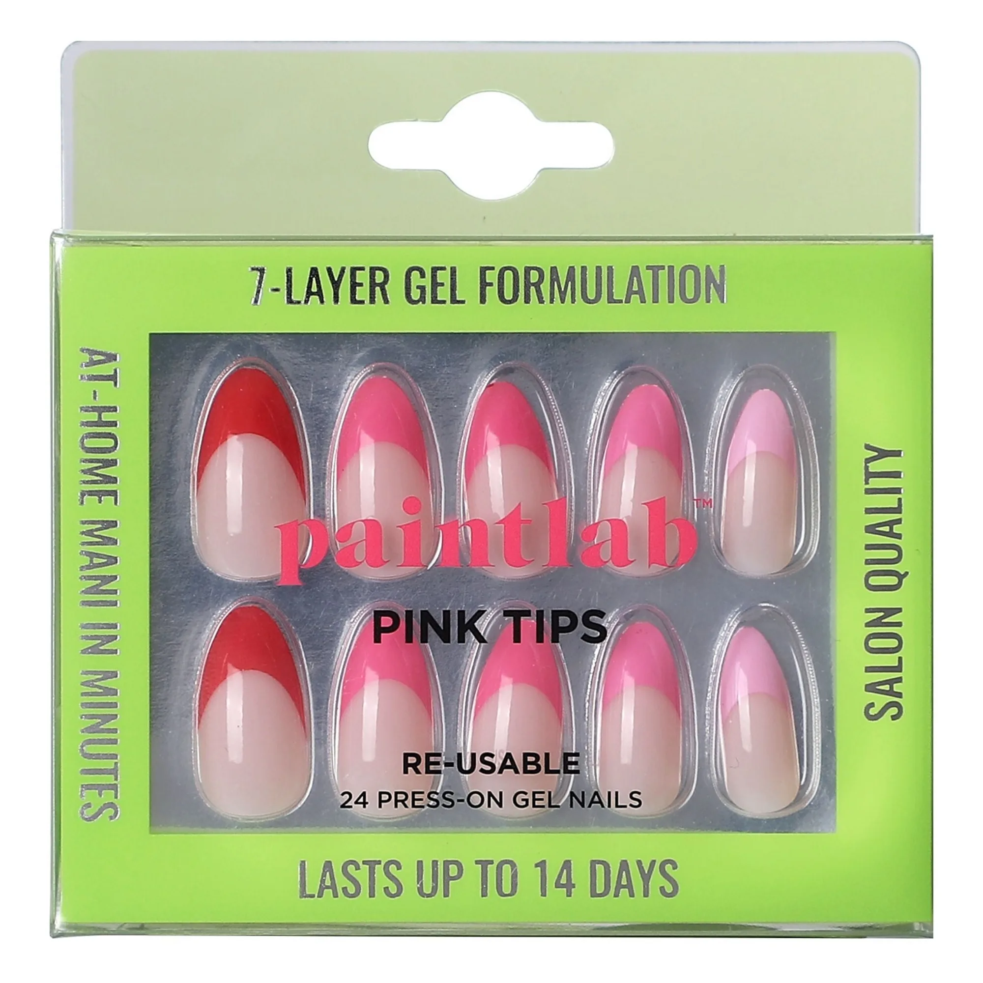 Pink Tips Almond Press-On Nails