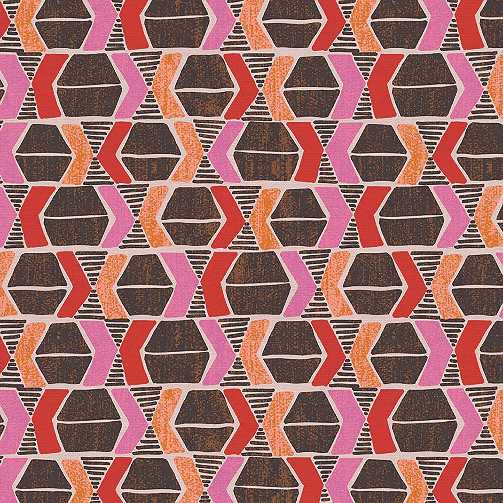 Yucatan Pink/Red Organic Canvas from Belize by Lauren Poole for Paintbrush Studio Fabric