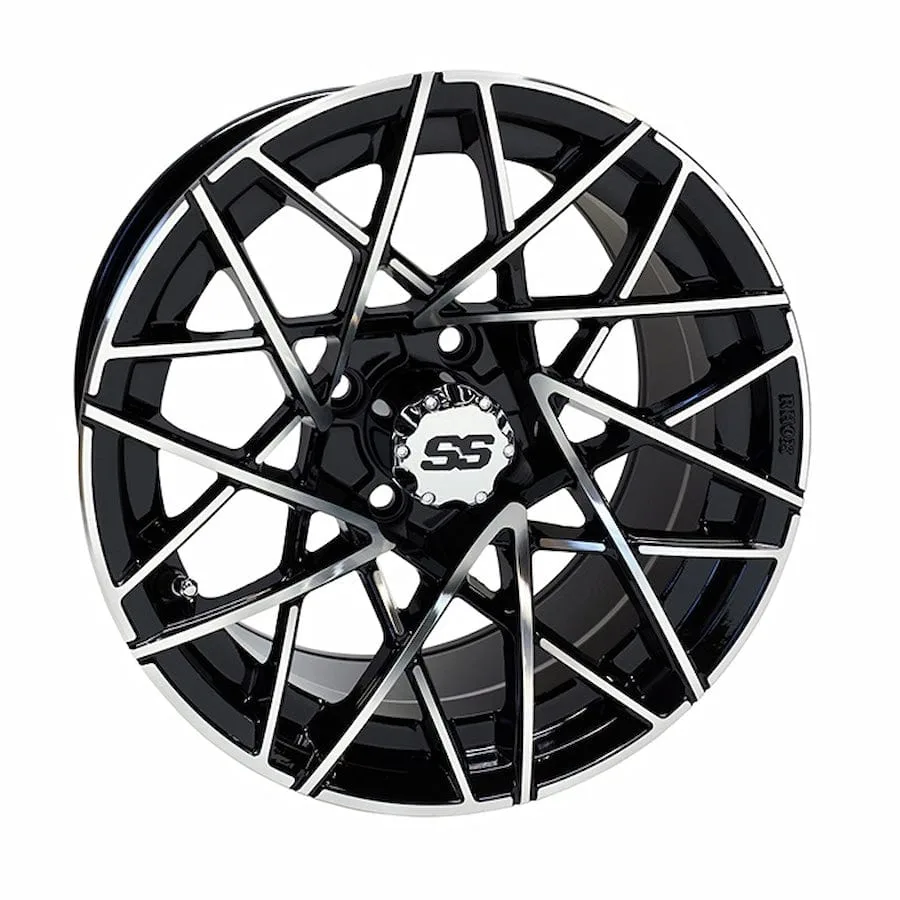 Roue de voiturette de golf RX394 Noir/Usiné 14" | RHOX®