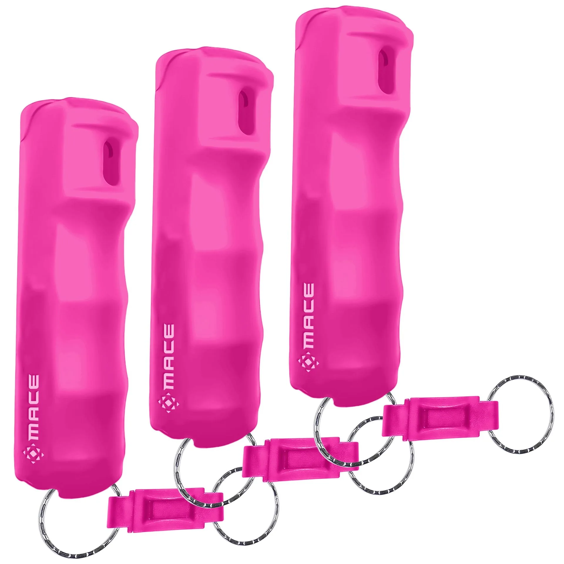 Hurtigudløser kompakt hård skal peberspray 3-pak - pink
