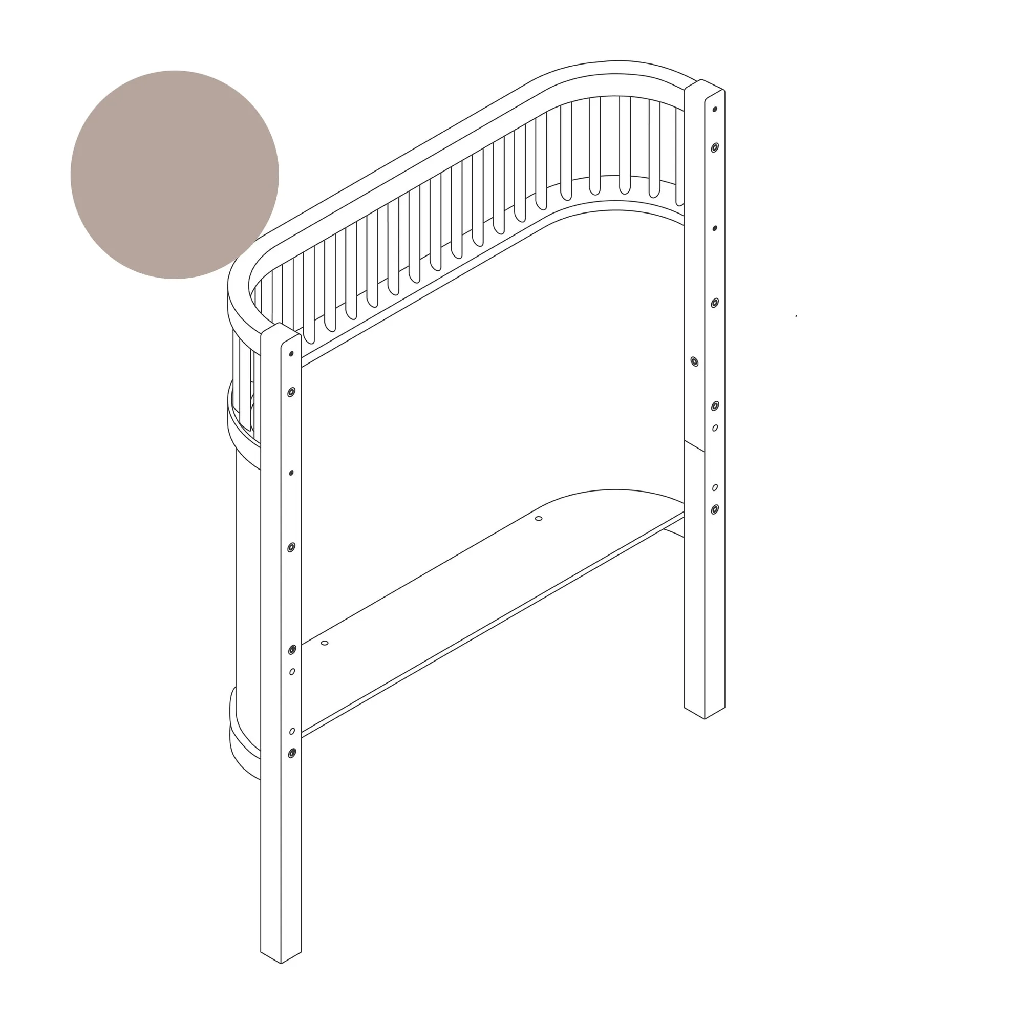 Sebra嬰兒床及幼童床床頭板 - Sebra備件 - Jetty Beige