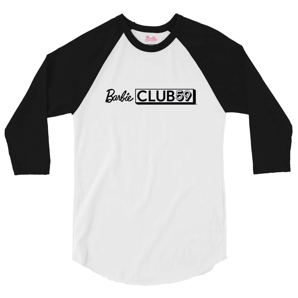Barbie 2025 Club 59 White Raglan Tee Sizing Guide