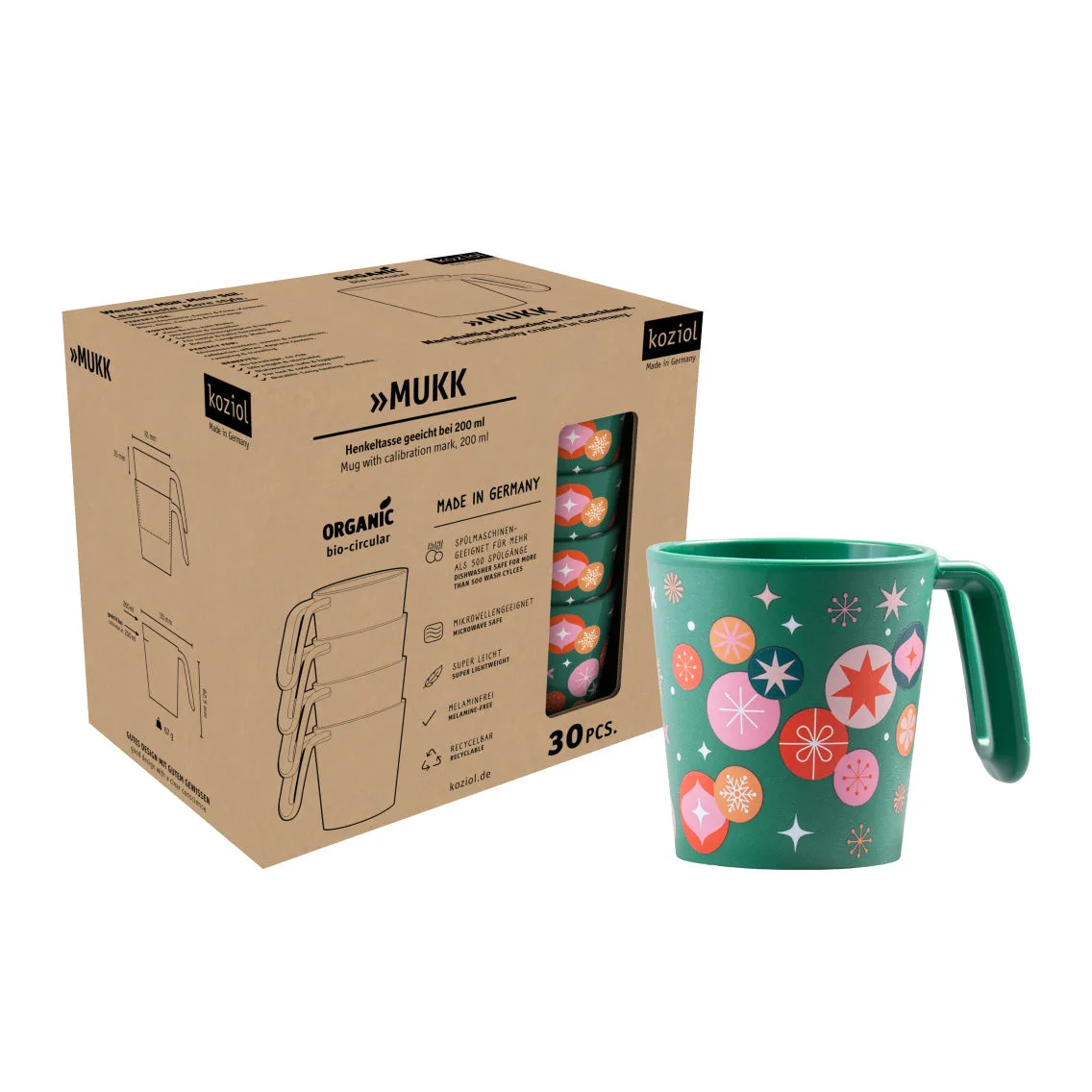 Henkeltasse MUKK FESTIVE POP 30er-Set