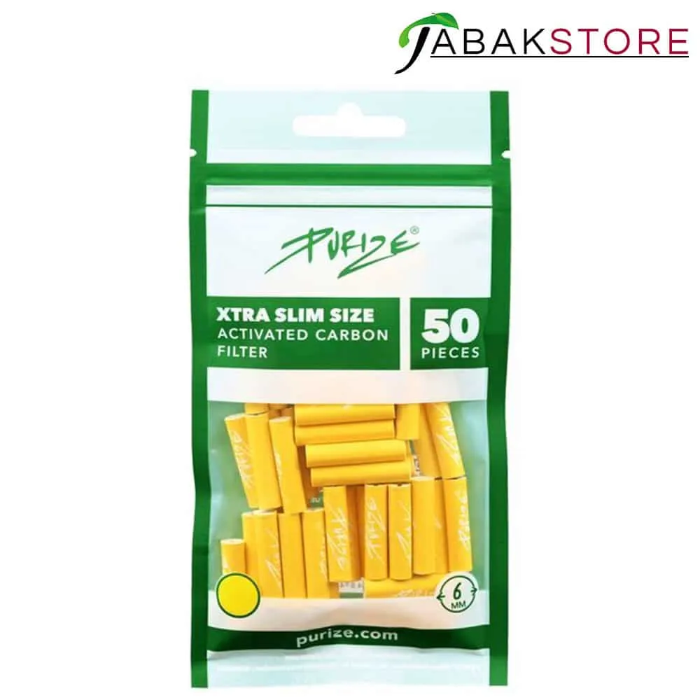 Purize Aktivkohlefilter | XTRA Slim Size | Gelb