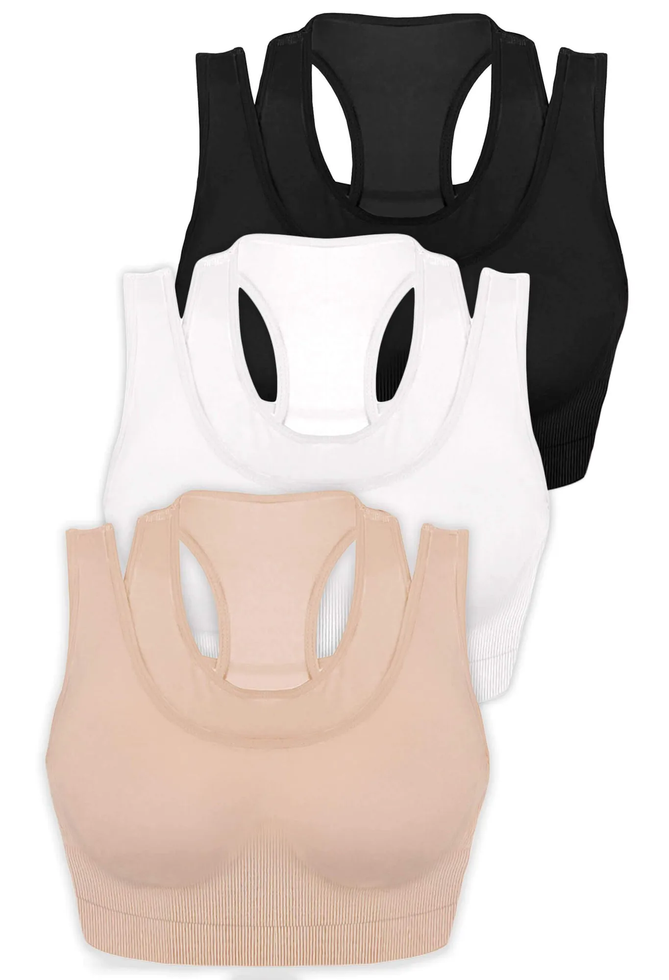 Lot de 3 - Soutien-gorge de sport - Triple couche support racer