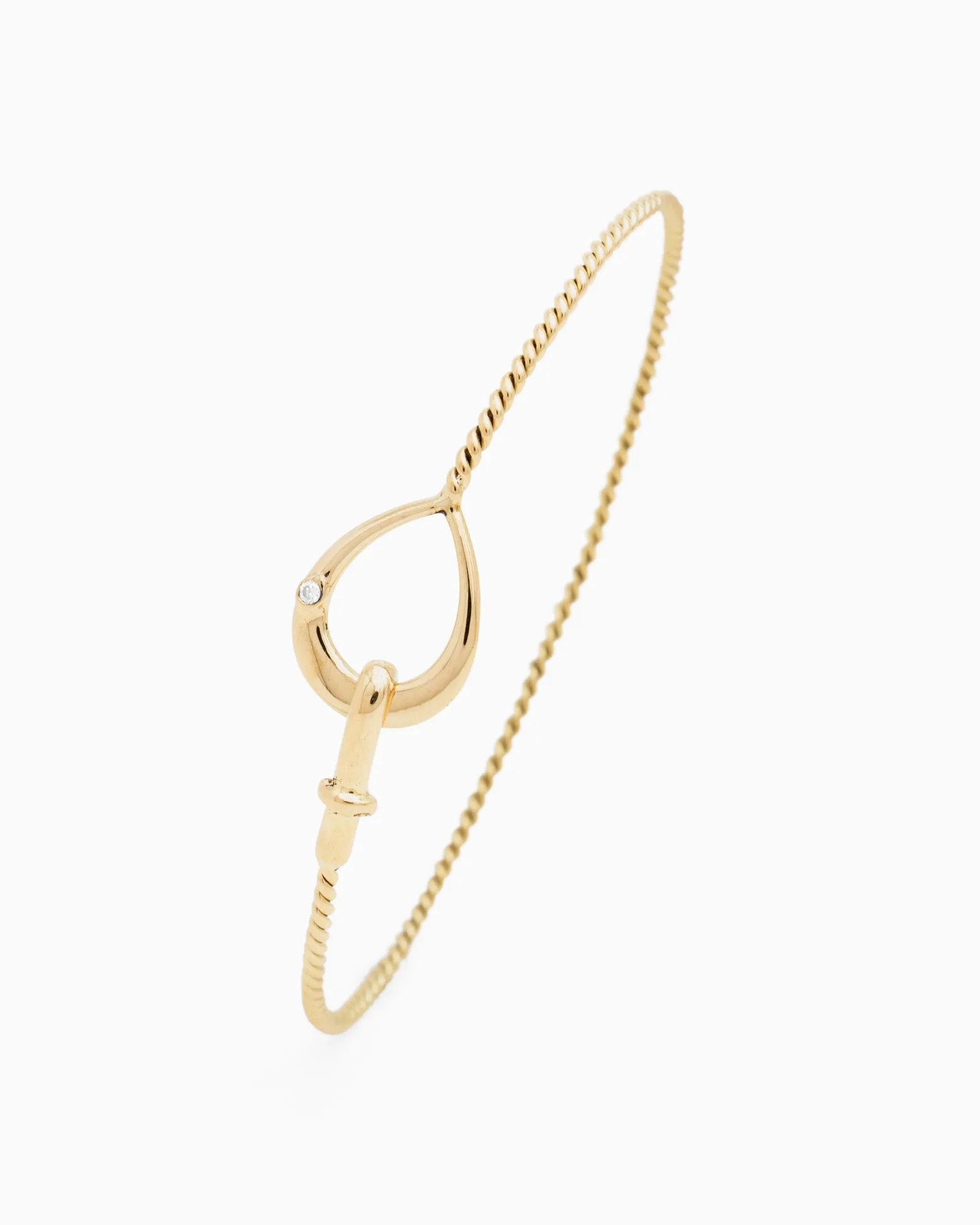 14K Gold Twisted Golden Hour Hook Bracelet