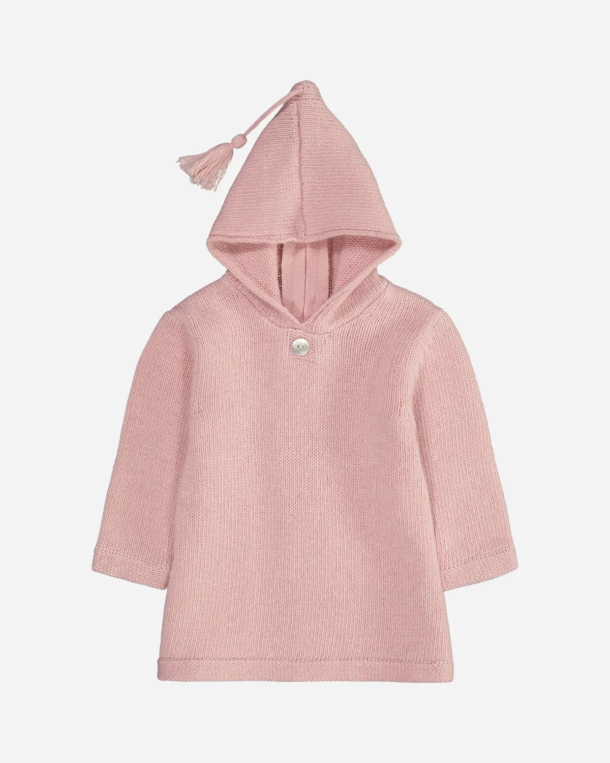 Burnous bébé laine et cachemire rose