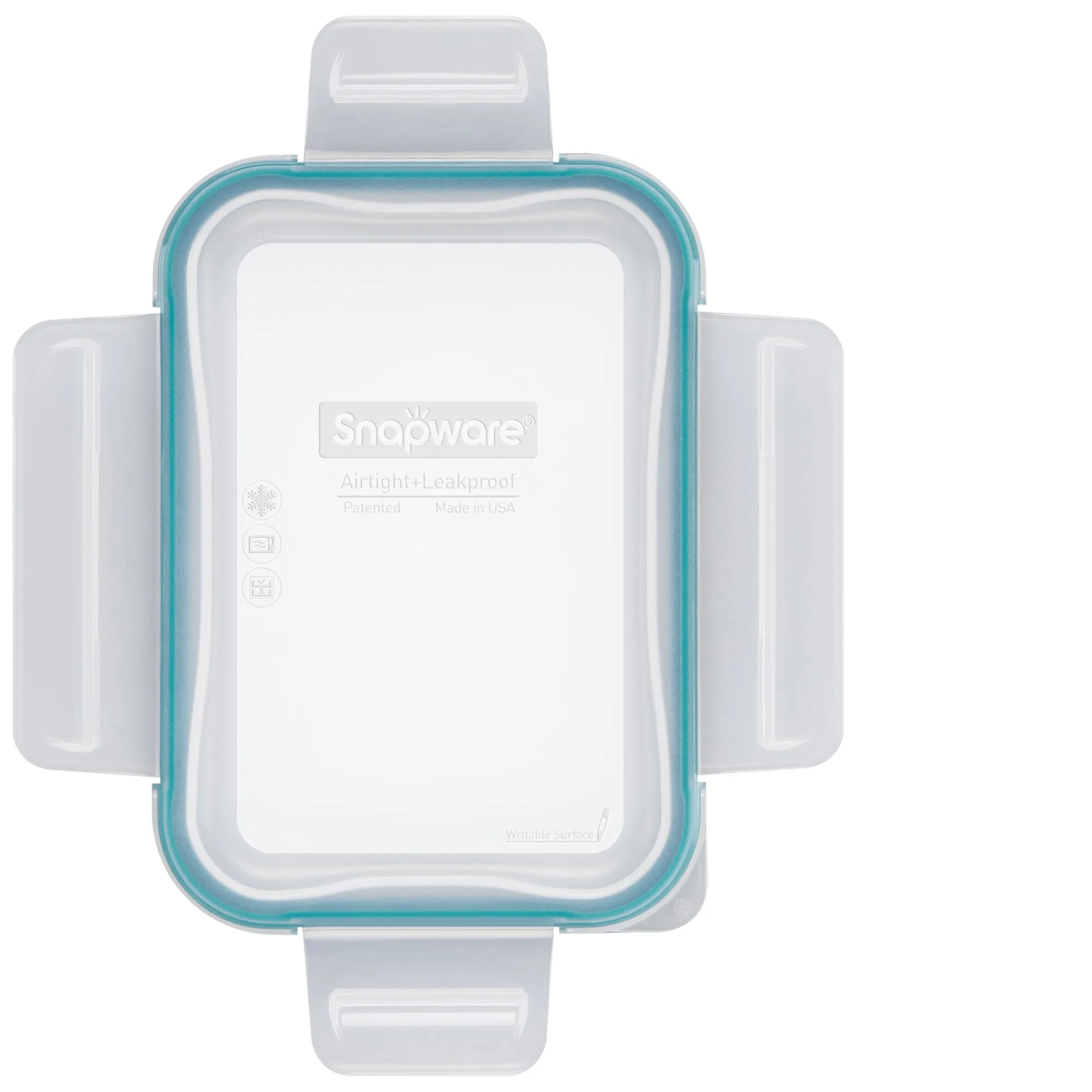 Snapware® Total Solution® Kleiner rechteckiger Kunststoffdeckel mit grüner Dichtung
