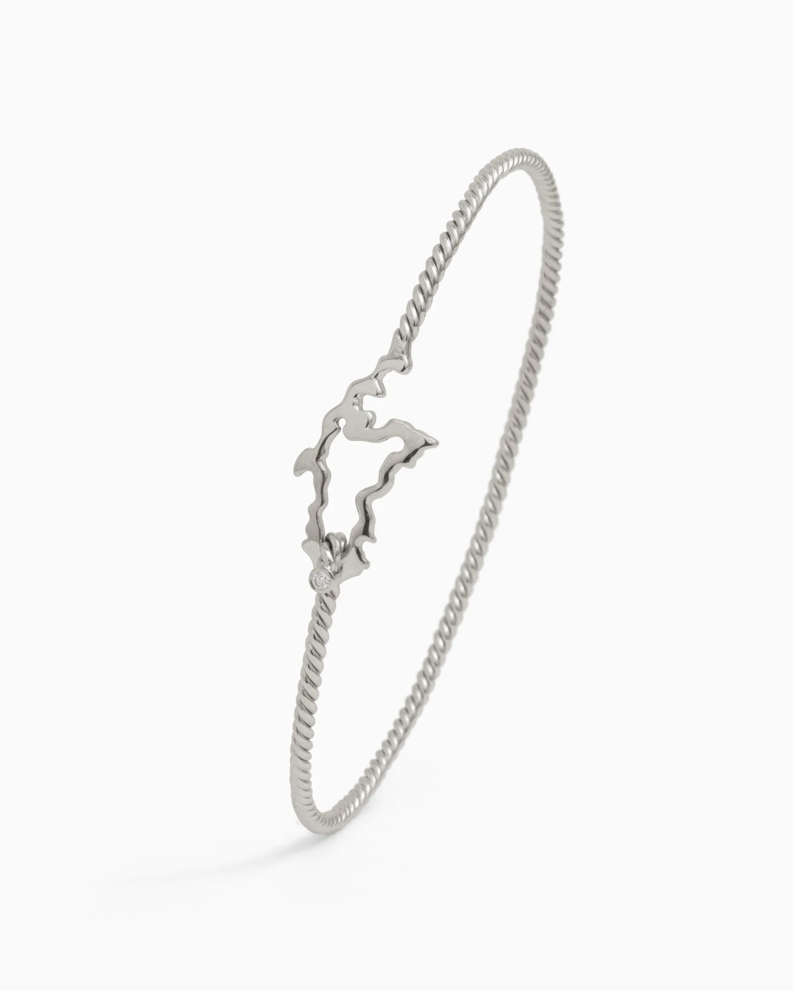 Twisted Hook Bracelet with St. John Map & Diamond