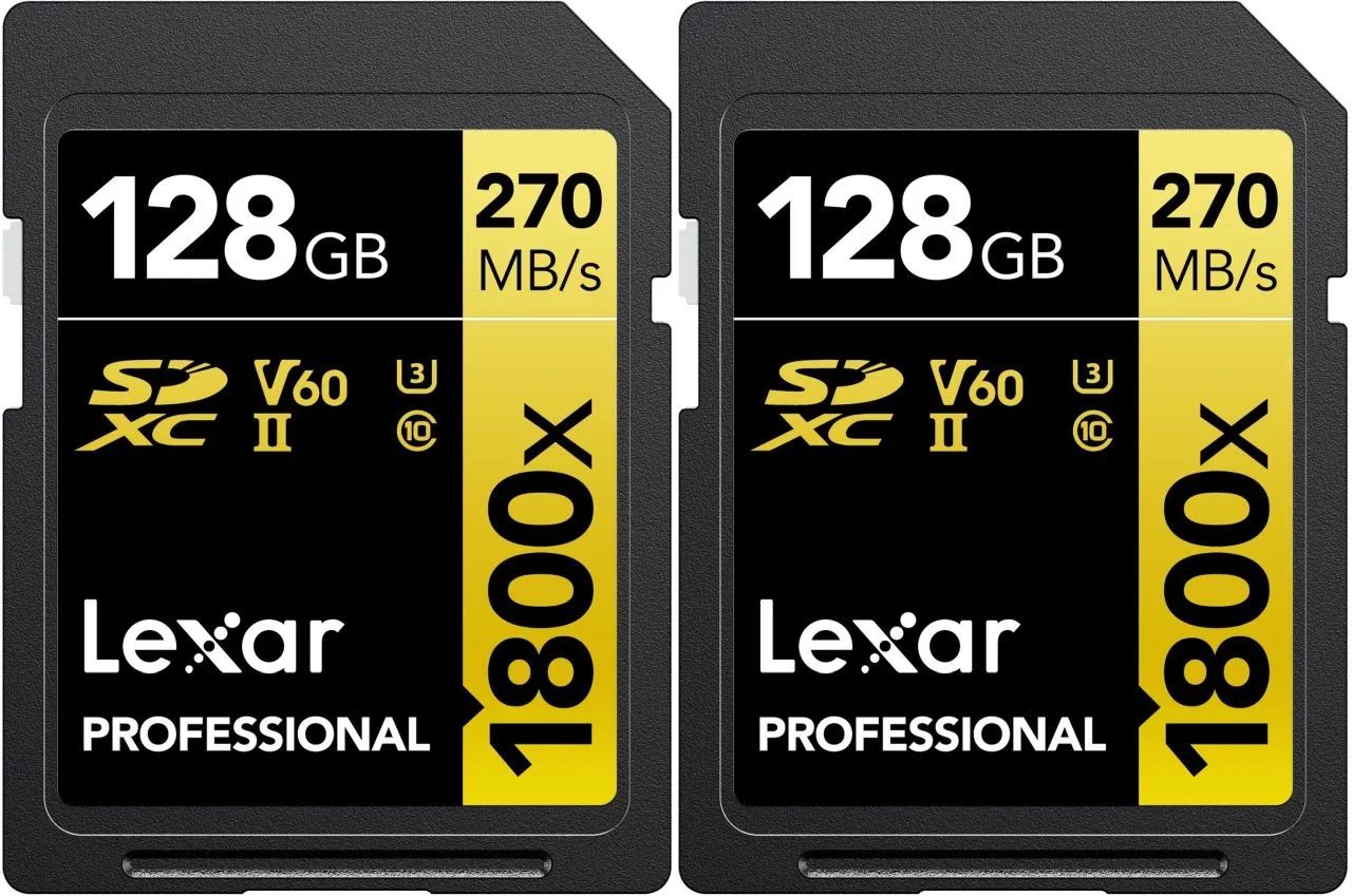 Lexar Professional SDXC Gold 128GB 1800x UHS-II V60 2枚パック