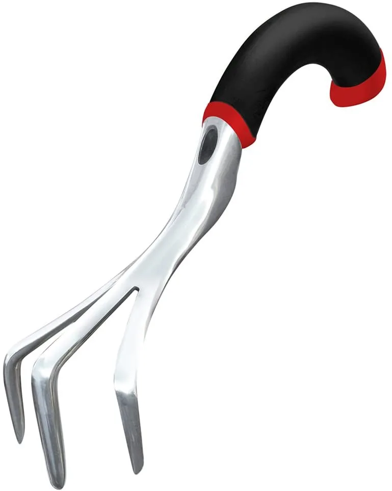 Radius Garden 10311 Cultivateur à main ergonomique en aluminium, rouge