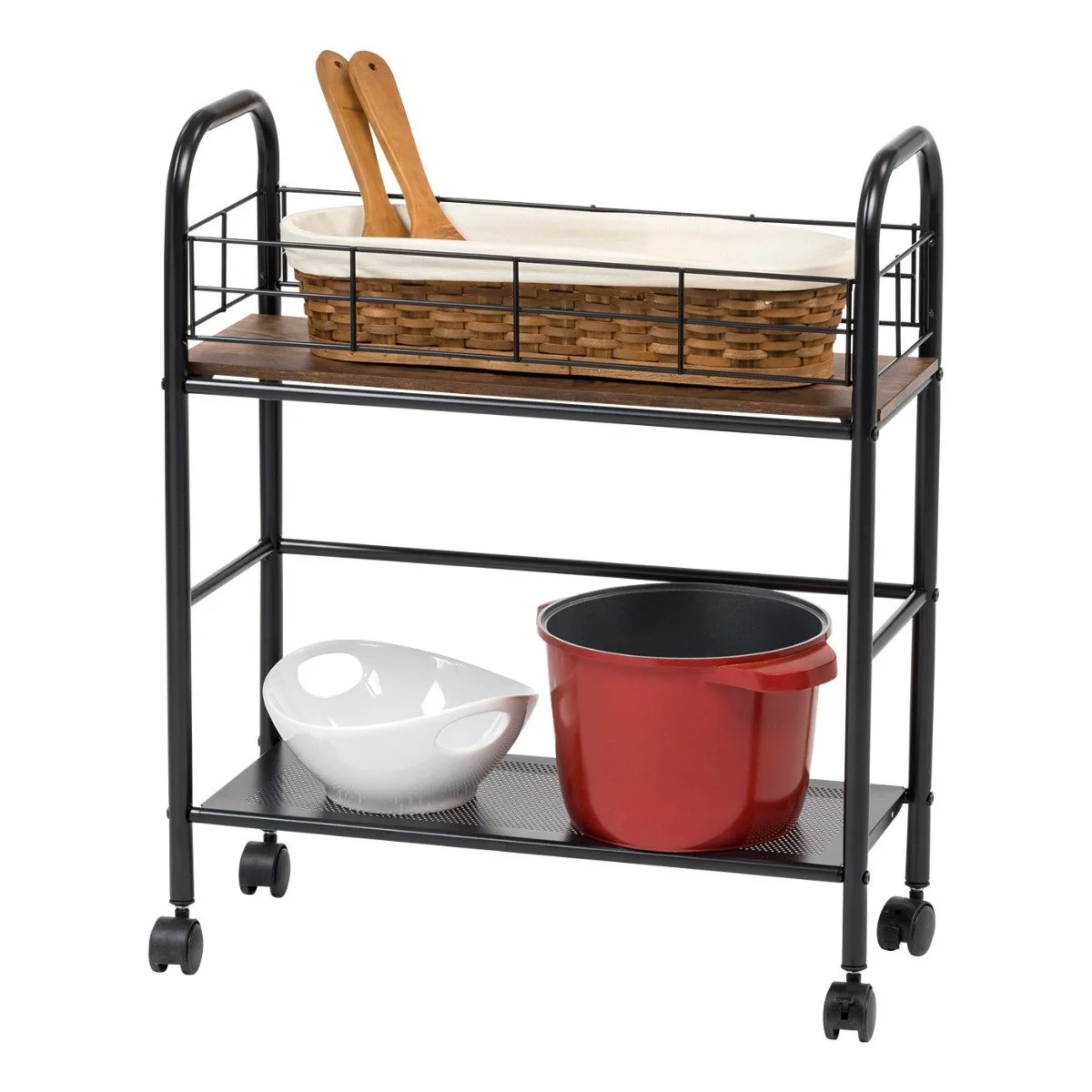 How to Use a Narrow Rolling Cart as a Side Table