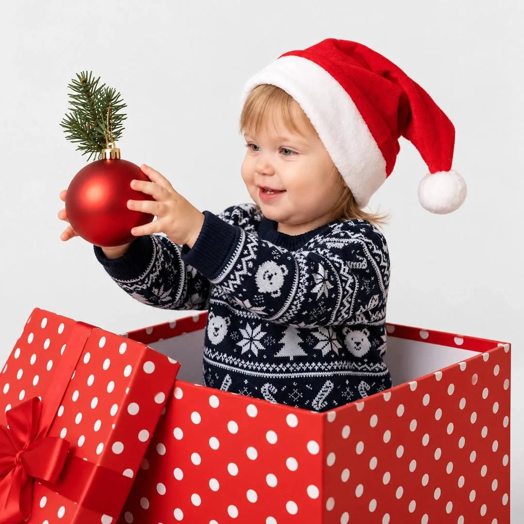 HelloBaby Christmas Motif Buttoned Knitted Baby Jumper (9-12 Months to 3-4 Years) - Navy Blue