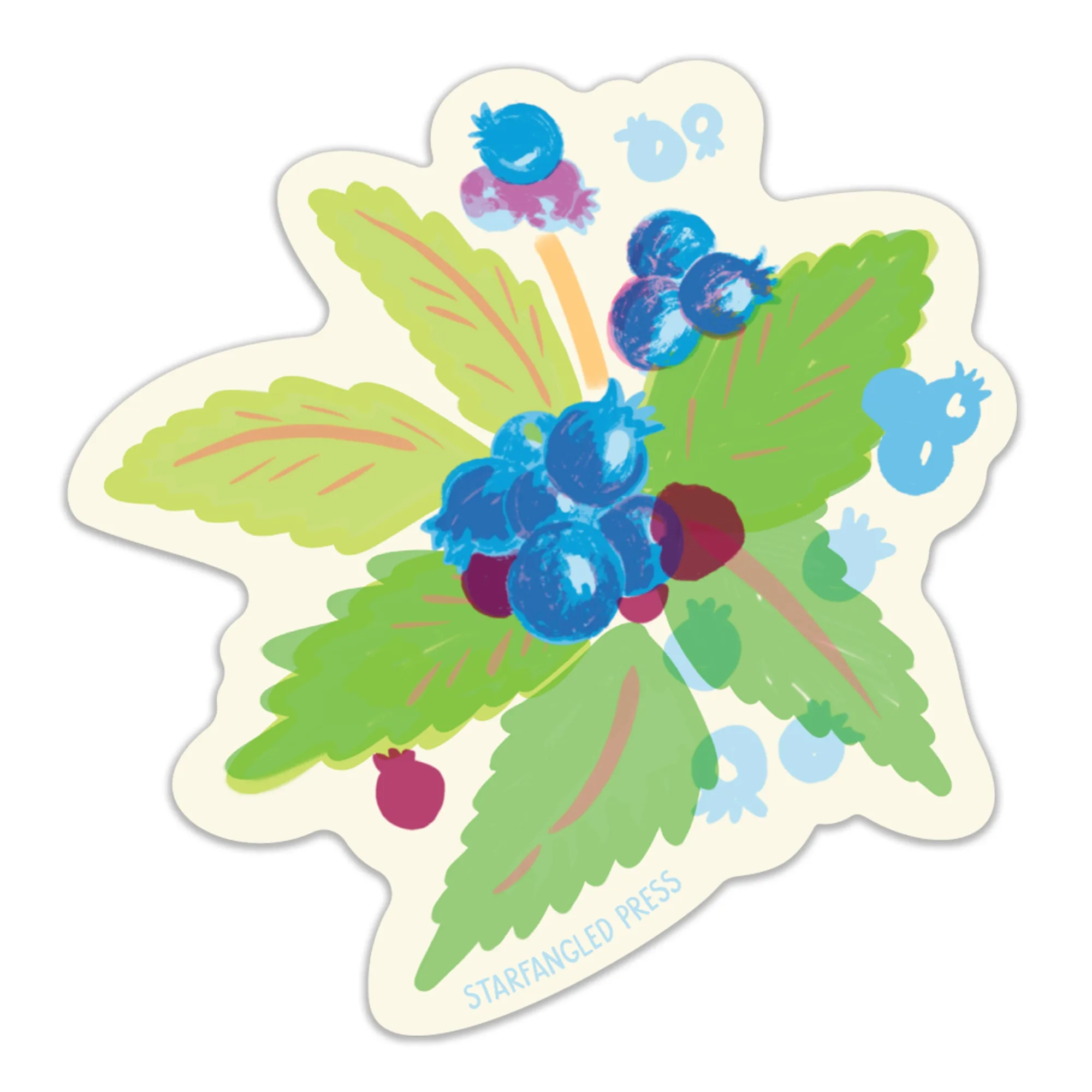 Bosbessen sticker: een frisse kijk op het ontwerp