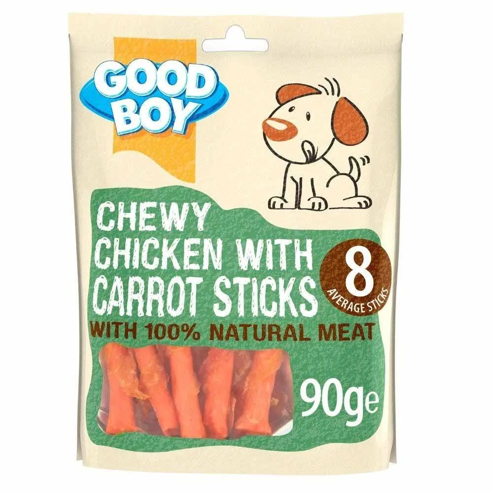 Good Boy Pawsley Chewy Chicken Sticks mit Karotte Hundeleckerli - 90g