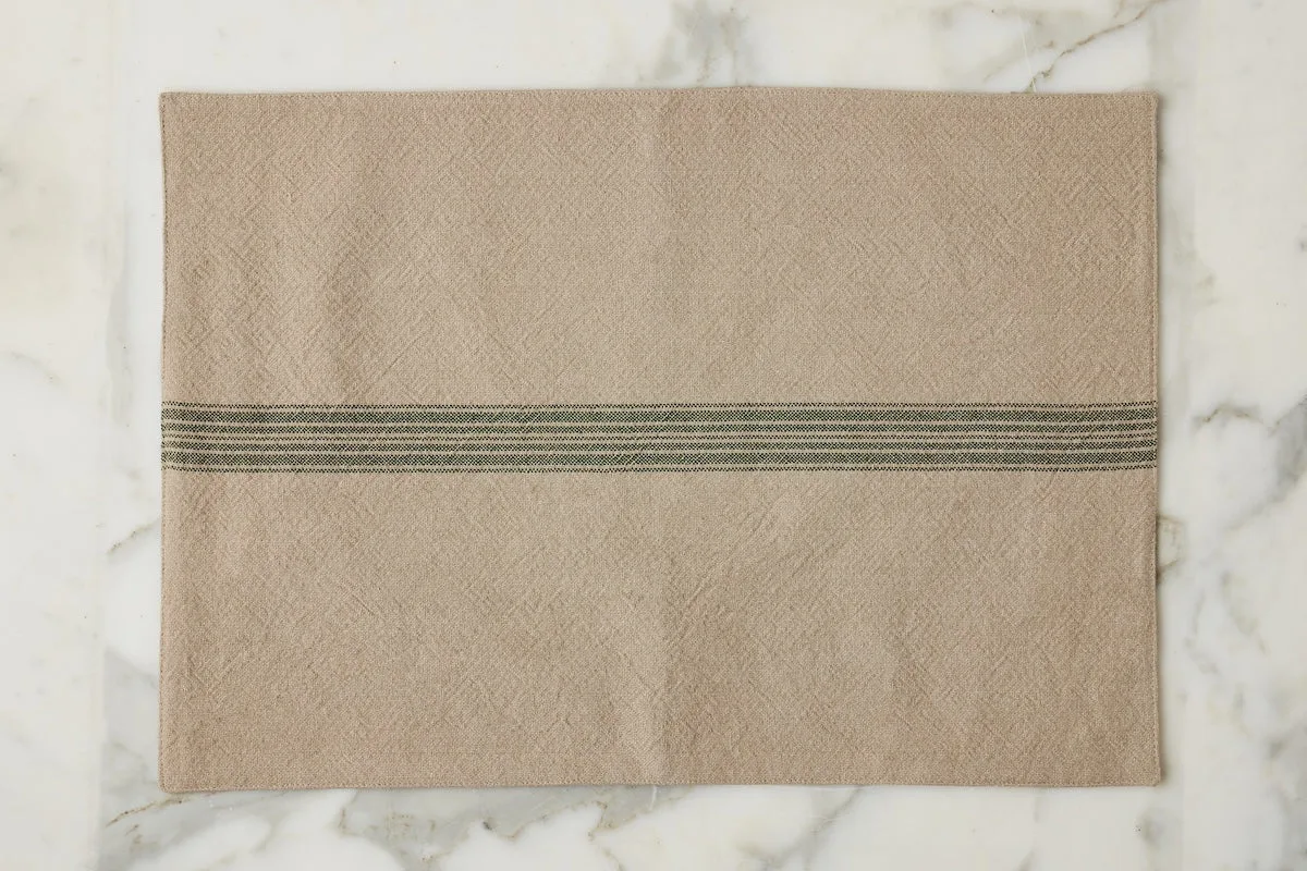 Rectangle Placemats, Vintage Spruce Green Stripe, Set of 4