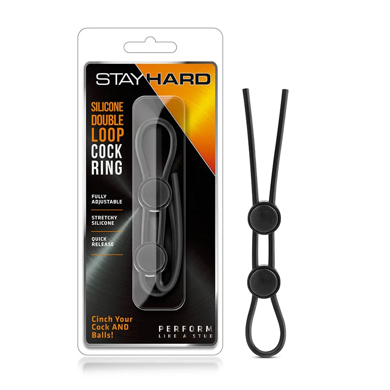 Stay Hard Silicone Double Loop Lasso/Bolo Cockring Preto