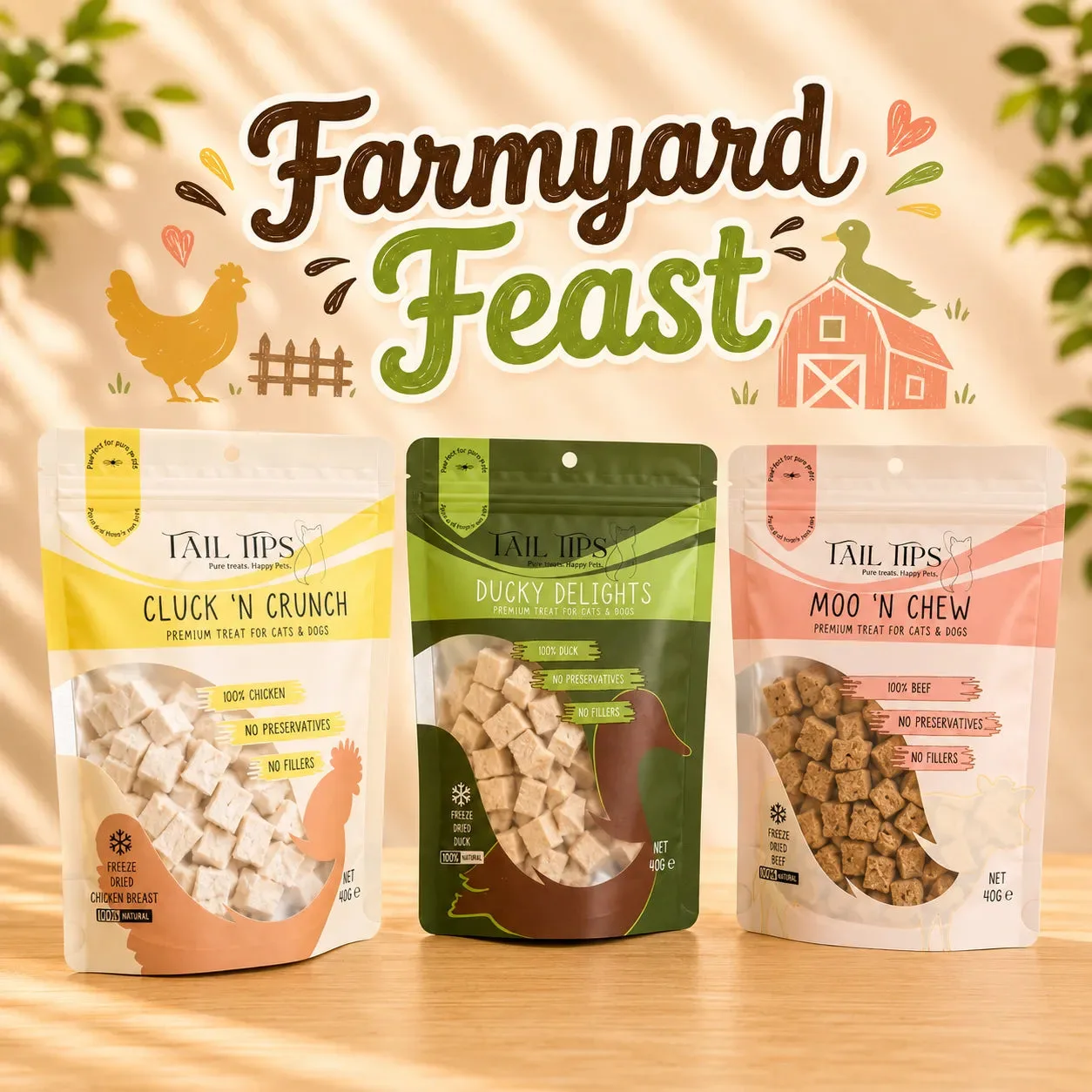 Farmyard Feast! Premium Freeze-Dried Poultry Treats | 3 Flavours