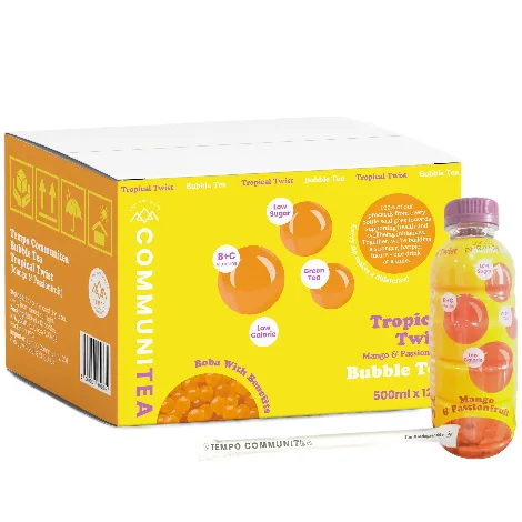 Tempo Mango & Passionfruit Bubble Tea Bottles (12 x 500ml)