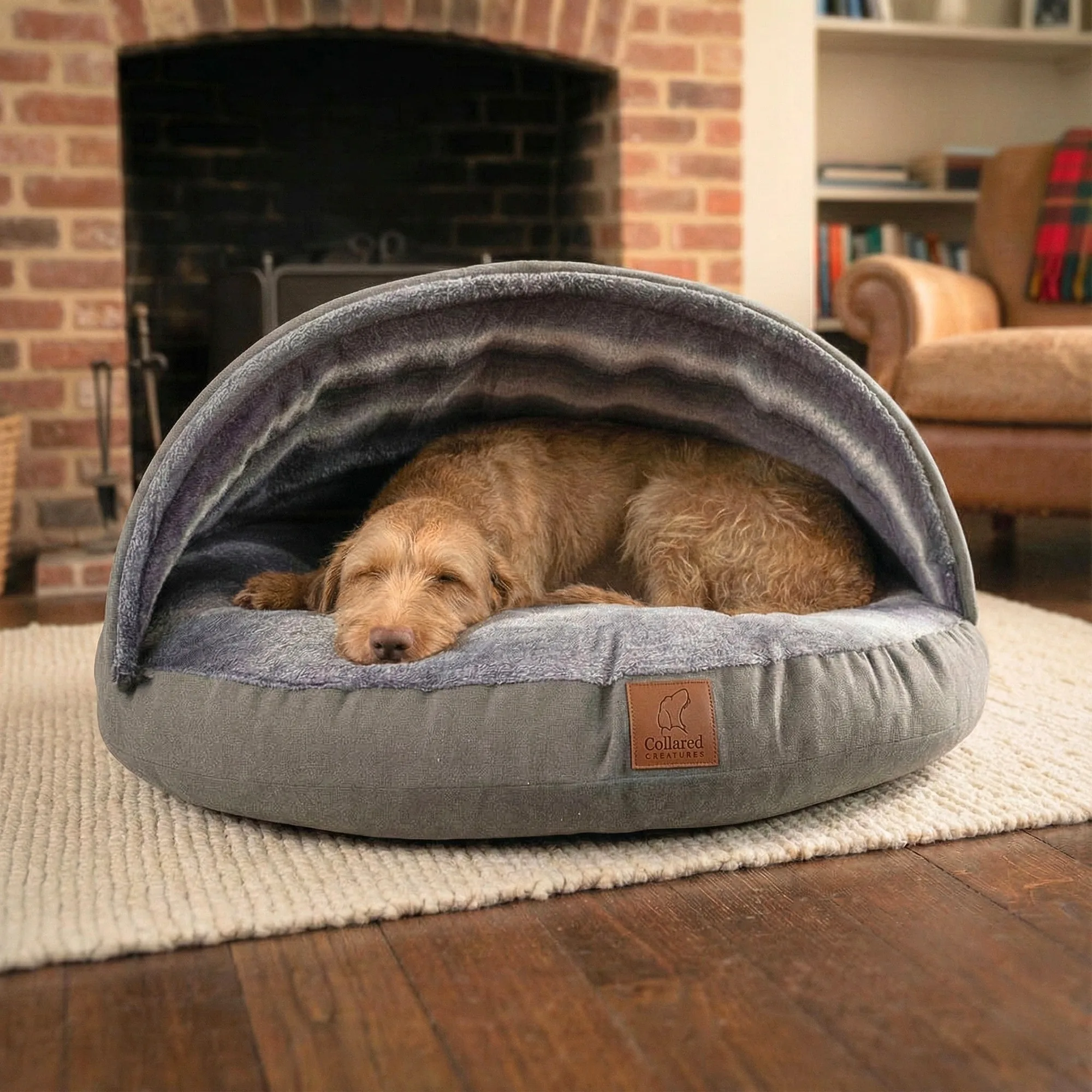 Grey Luxury Dog Cave Bed
