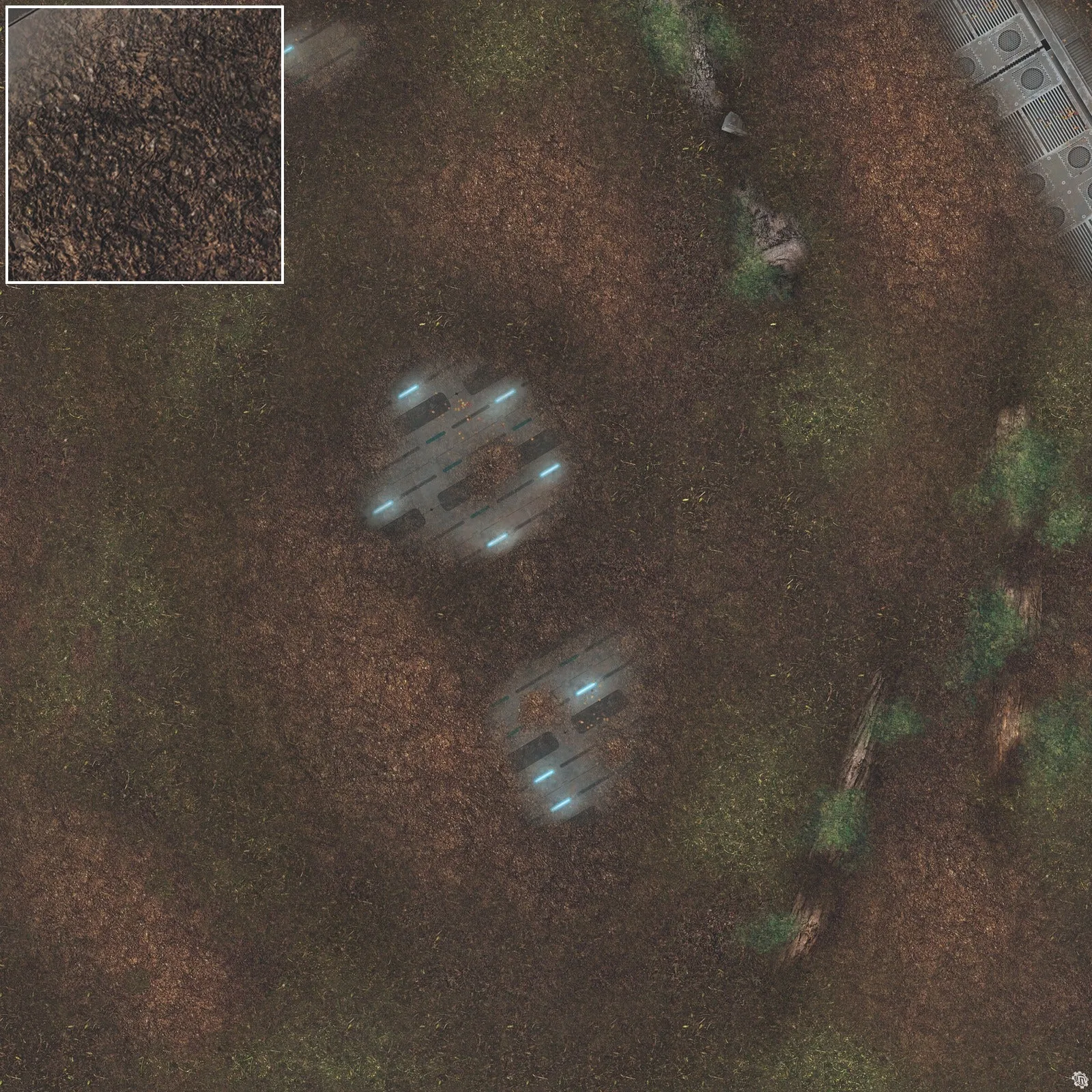 Mats by Mars: Hidden Outpost (Blue) Tabletop Wargaming Play Mat