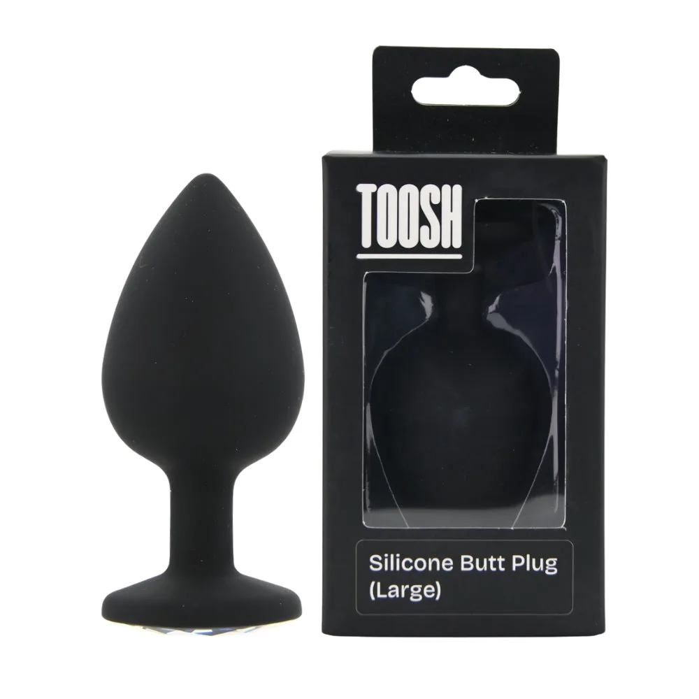 Toosh zwarte siliconen buttplug groot